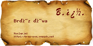 Bráz Éva névjegykártya